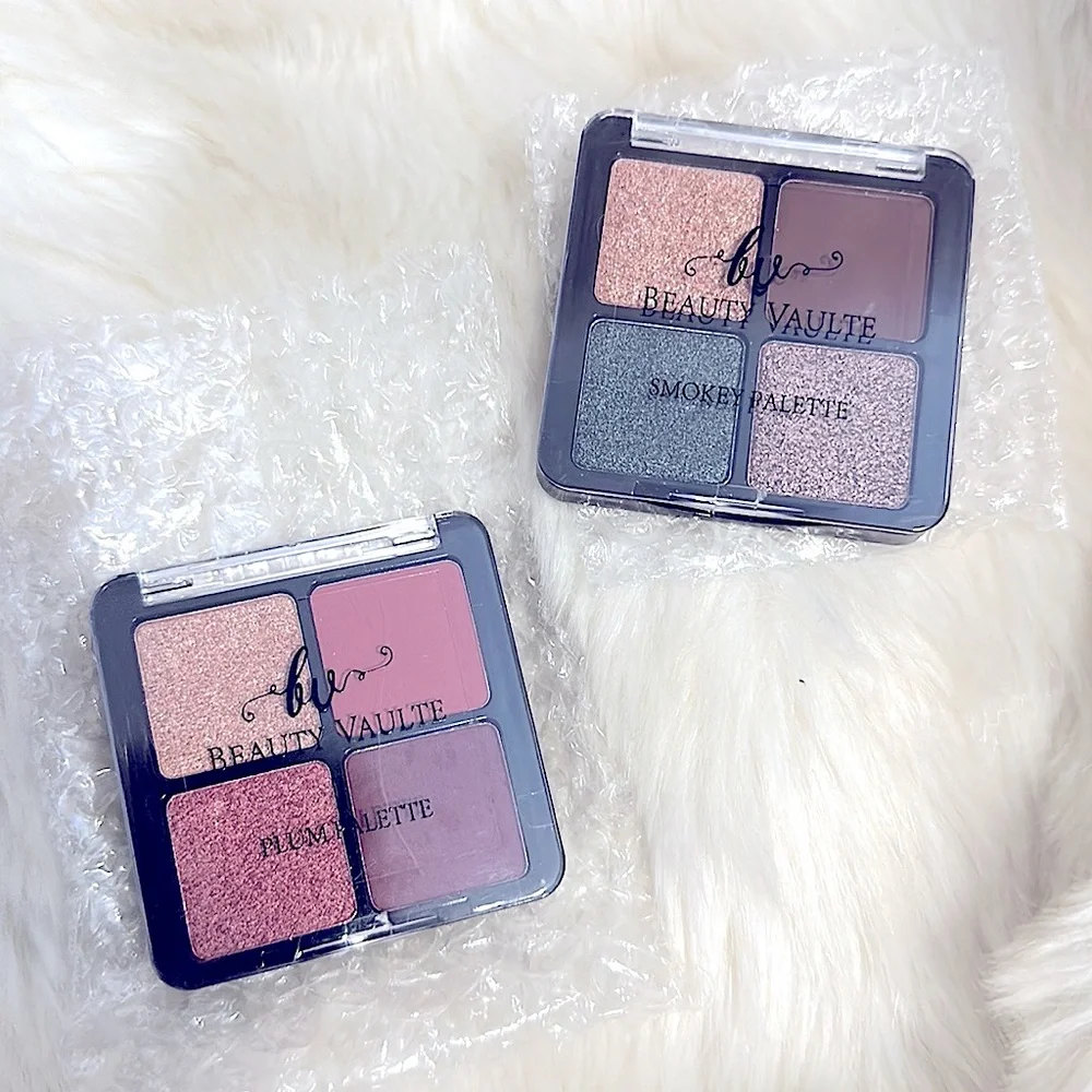 NEW 2pc Quads Beauty Vaults Cosmetics 8 Highly Pigmented Eyeshadows PLUM & SMOKY